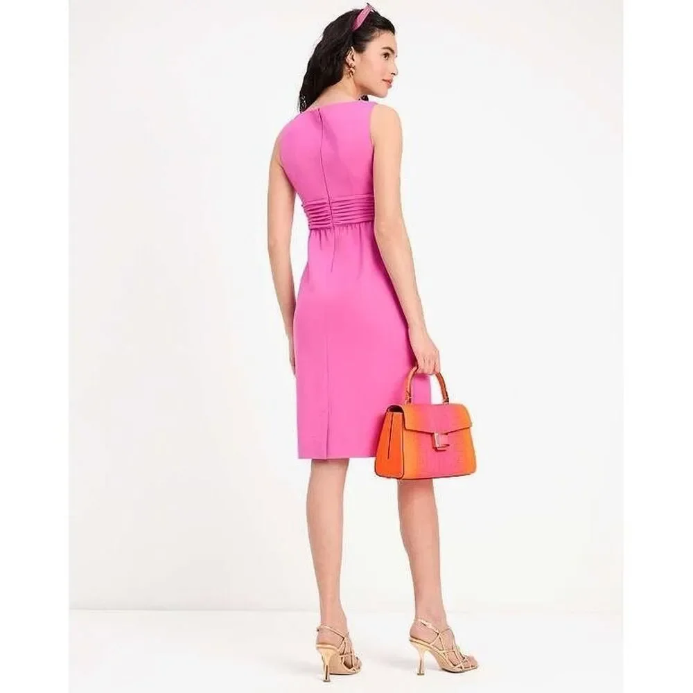 New Kate Spade New York Pink V-Neck Ponte Dress Size 6